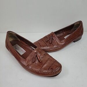 Hippopotamus Brown Leather Loafers Slip On Italian Made Shoes Men's Sz 10 Preppy